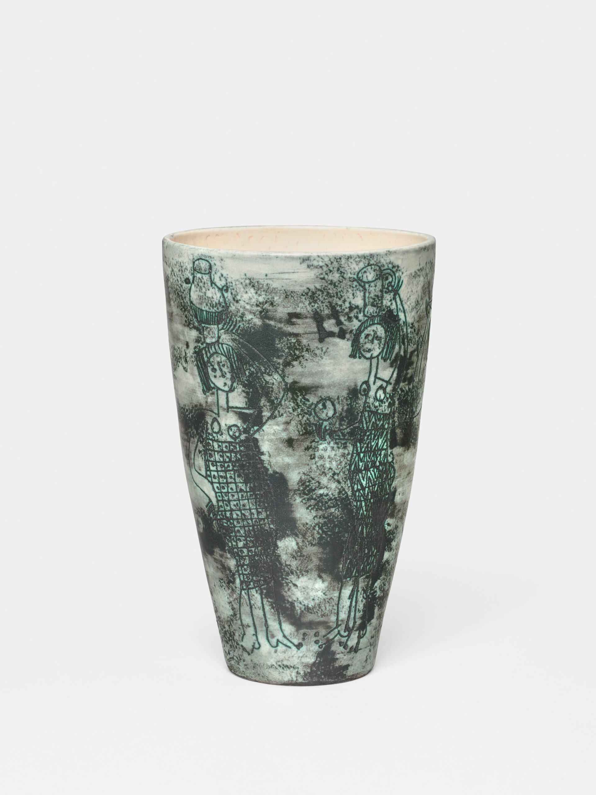 BLIN_VASE_OBLONG_VERT_FEMMES_PORTEUSES_CERAMIQUES_FACEC