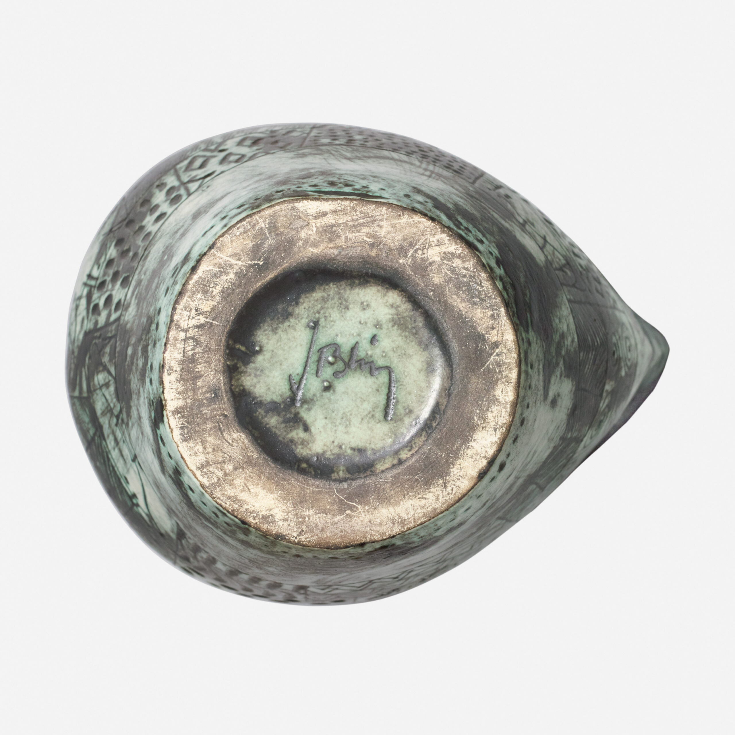 BLIN_VASE_OISEAU_PM_VERT_ANIMAUX_MOTIFS_SIGN