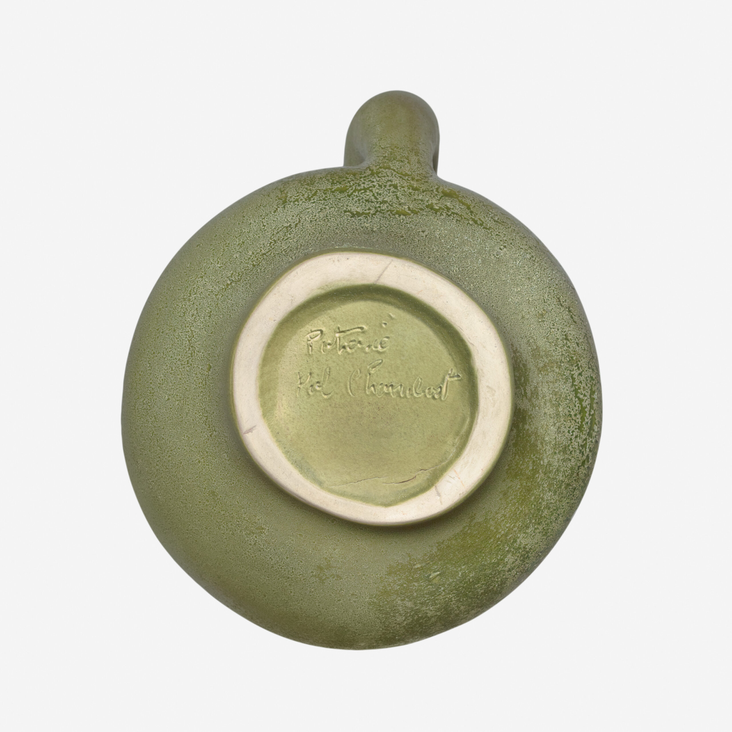CHAMBOST_VASE_PICHET_ESCARGOT_894_VERT_MOUSSE_NOIR_SIGN