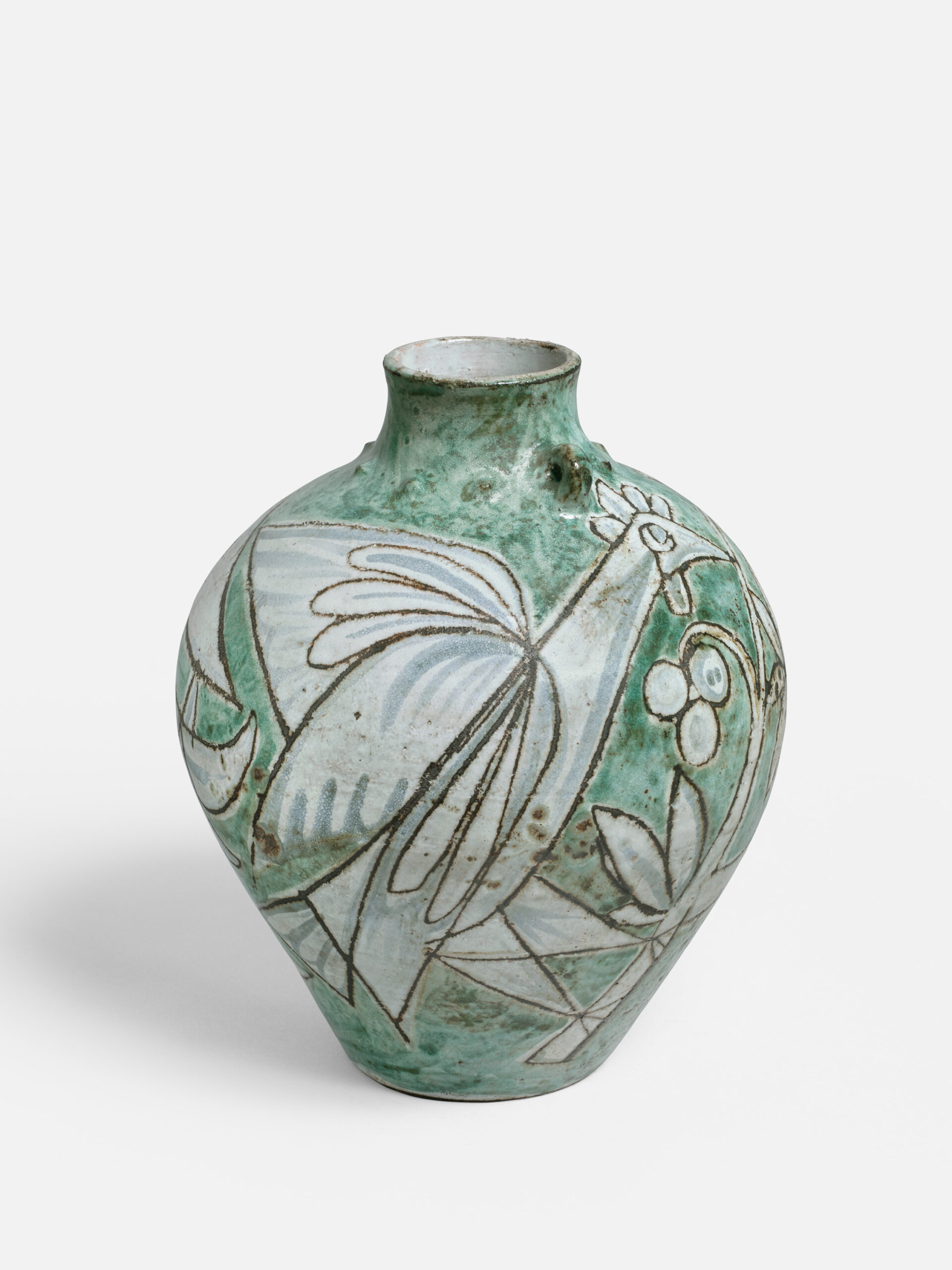 DERVAL_VASE_BOULE_ANSES_VERT_BLANC_FACED