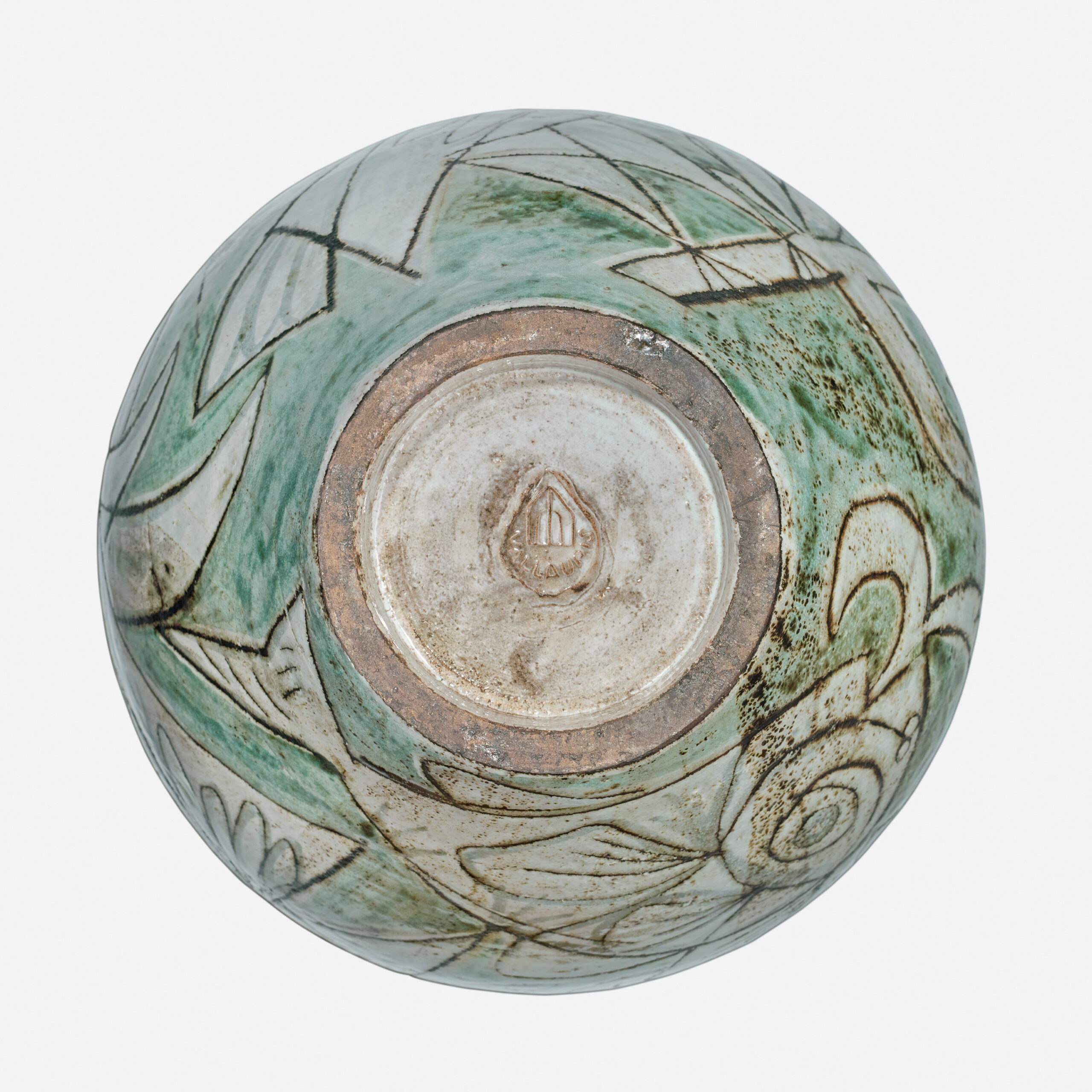 DERVAL_VASE_BOULE_ANSES_VERT_BLANC_SIGN