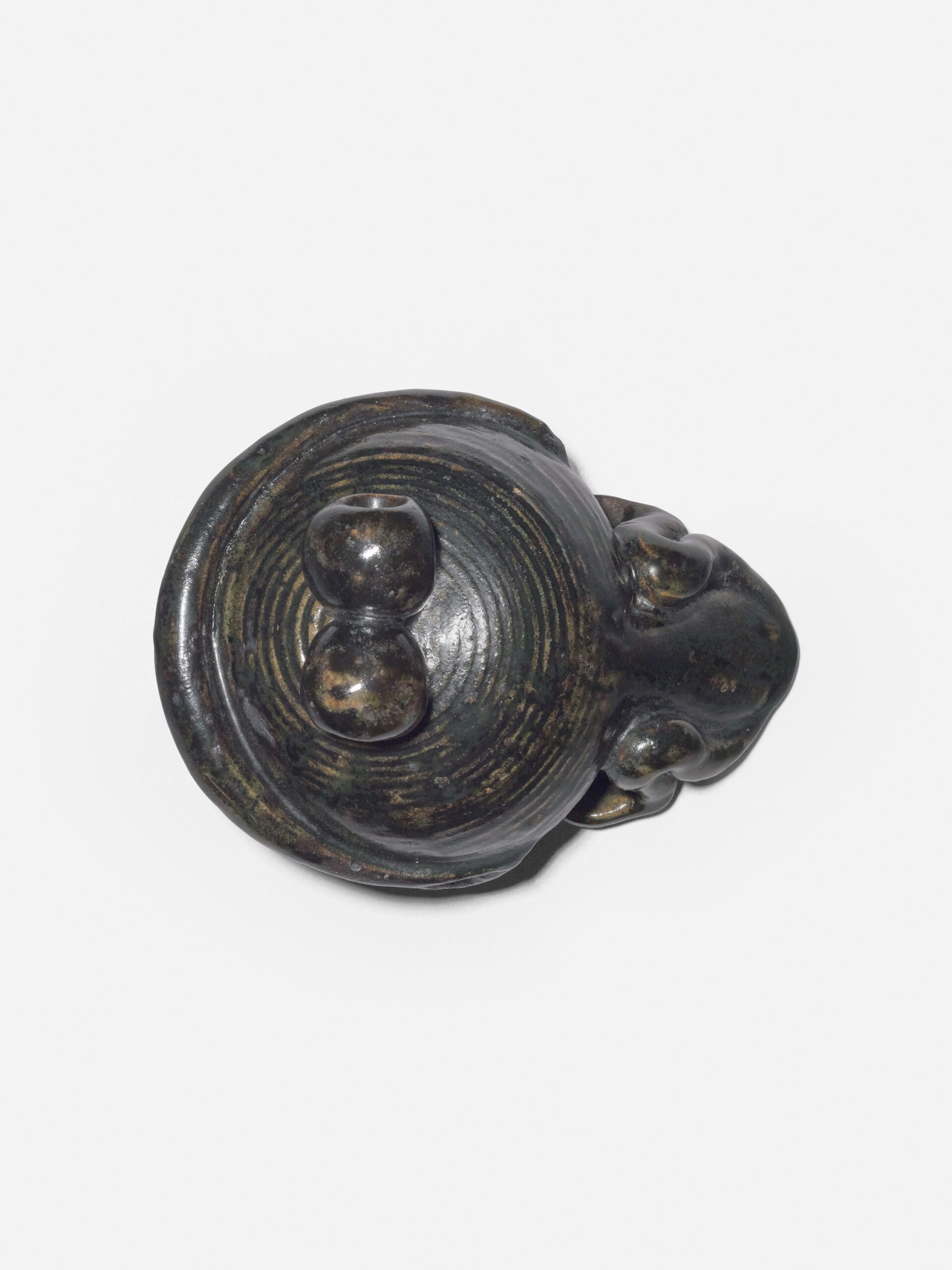 ROZAY_GRENOUILLE_GRES_NOIR_VERT_DESSUS