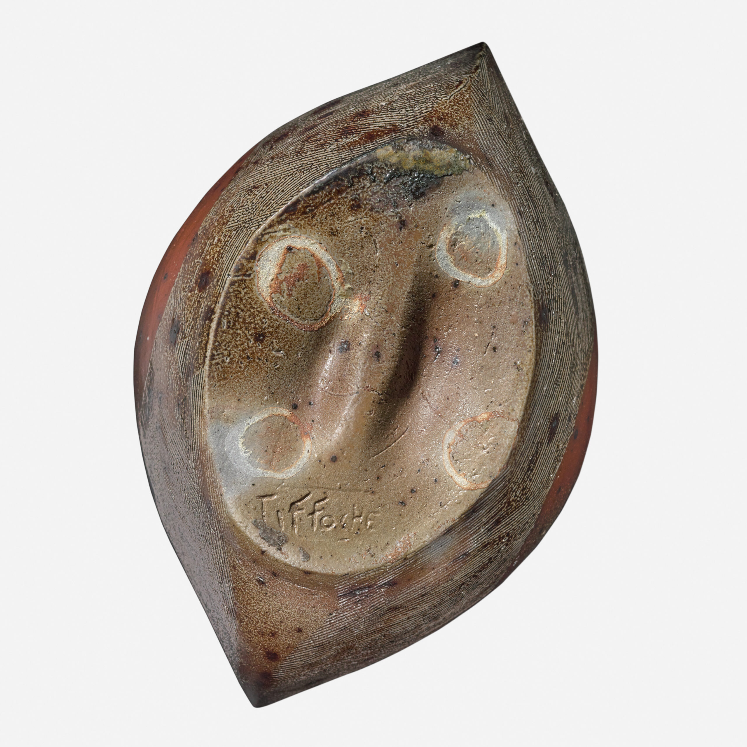 TIFFOCHE_VASE_AMANDE_GRIS_BRUN_ORANGE_SIGN