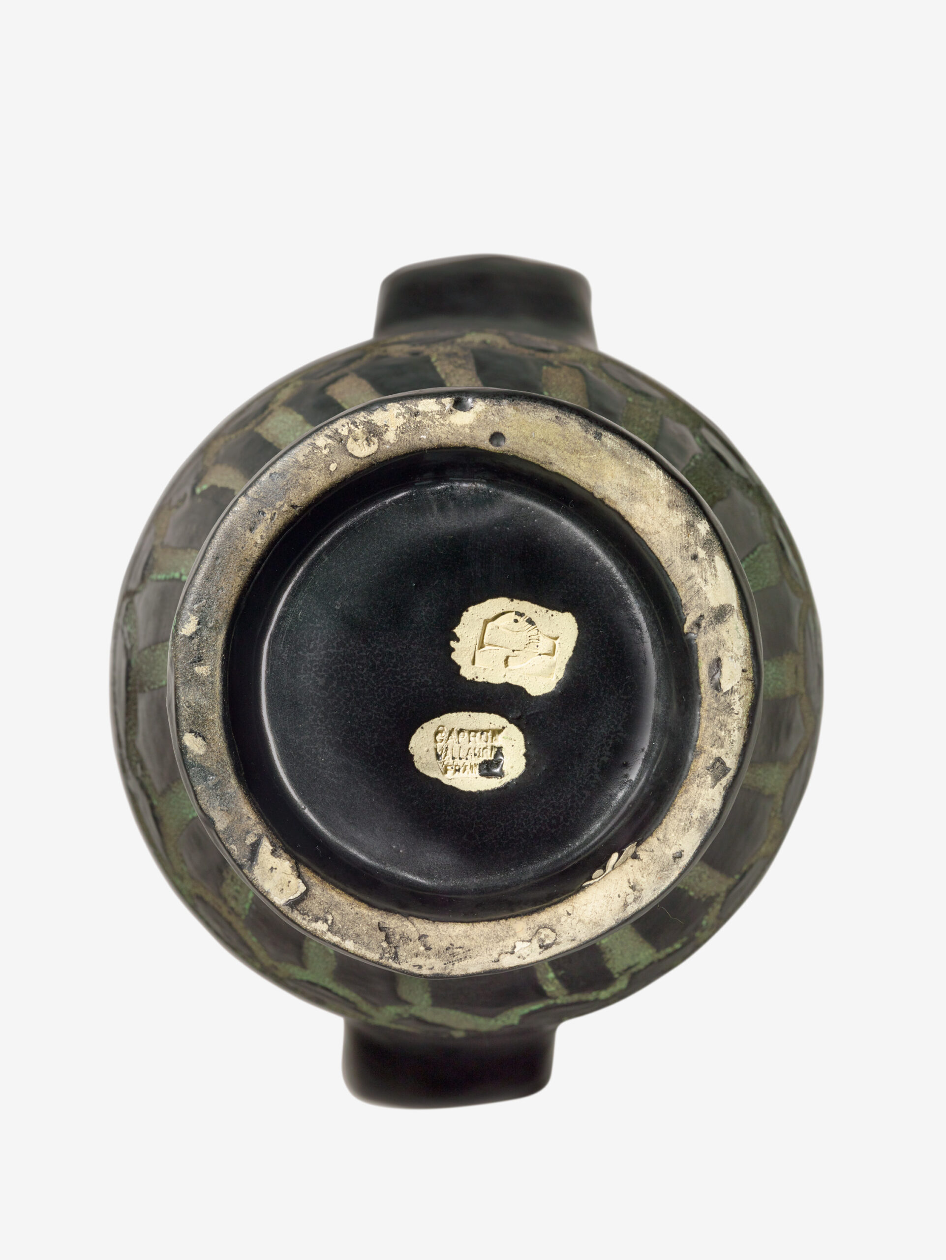 CAPRON_VASE_FRANCIS_ANSES_NOIR_VERT_SIGN