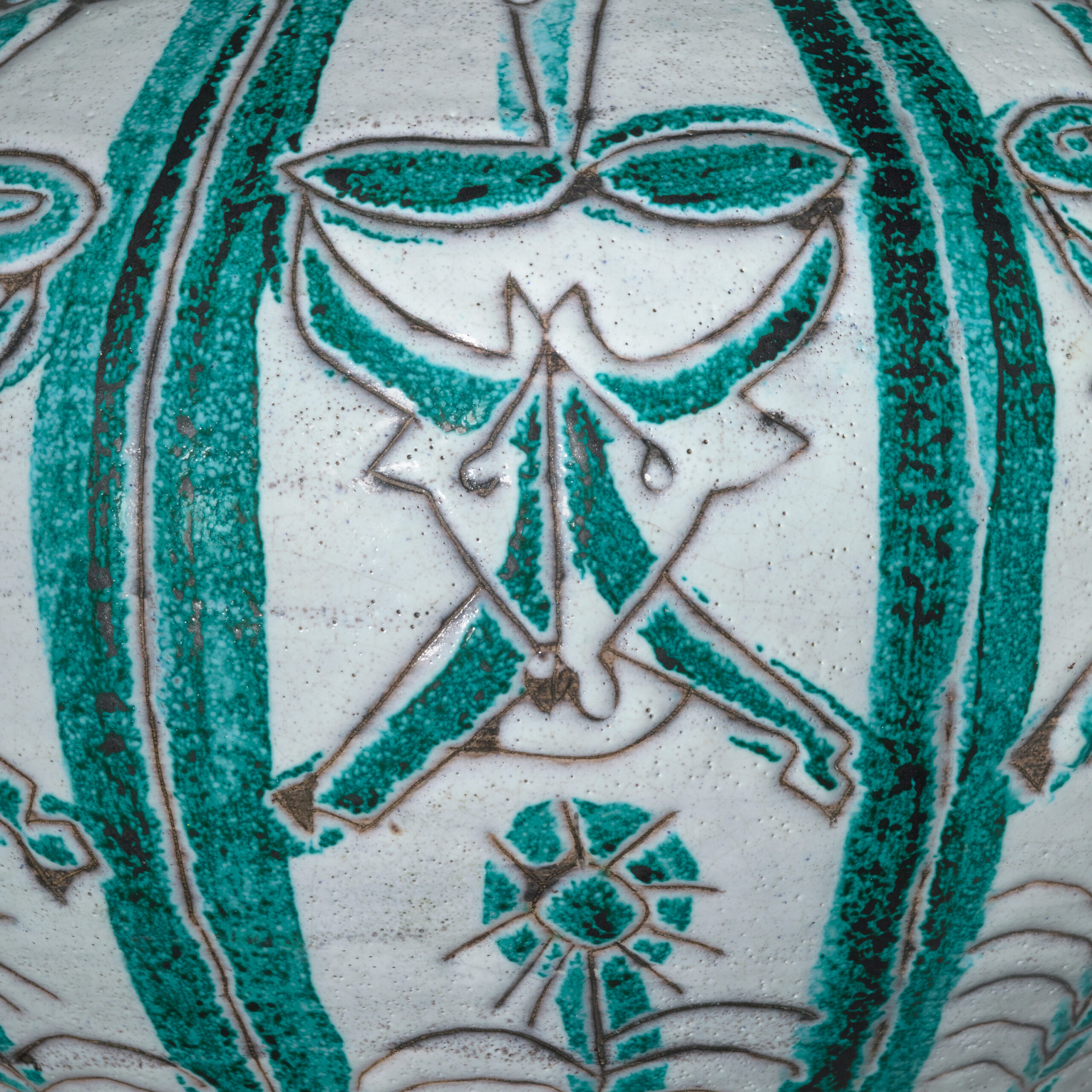 CAPRON_LAMPE_BALUSTRE_TAUREAUX_BLANC_VERT_NOIR_DET